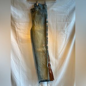 Claudio Russo Studded and Embroidered Jeans